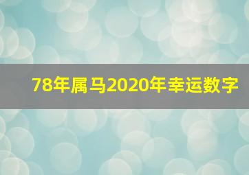 78年属马2020年幸运数字