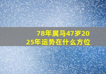 78年属马47岁2025年运势在什么方位