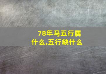 78年马五行属什么,五行缺什么