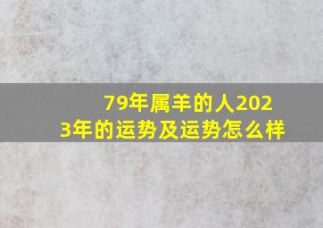 79年属羊的人2023年的运势及运势怎么样