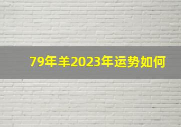 79年羊2023年运势如何