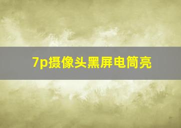 7p摄像头黑屏电筒亮