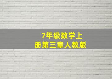 7年级数学上册第三章人教版