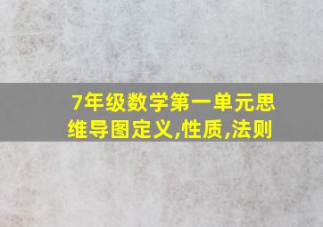 7年级数学第一单元思维导图定义,性质,法则