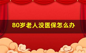 80岁老人没医保怎么办