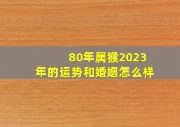 80年属猴2023年的运势和婚姻怎么样