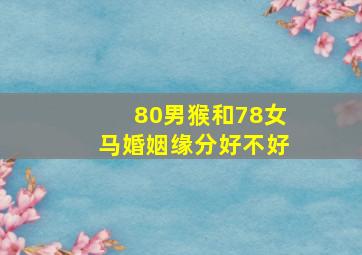 80男猴和78女马婚姻缘分好不好