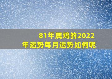 81年属鸡的2022年运势每月运势如何呢