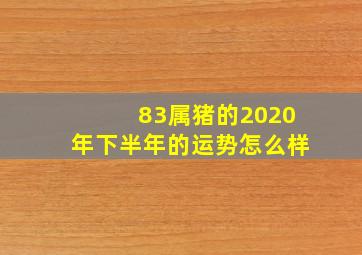 83属猪的2020年下半年的运势怎么样