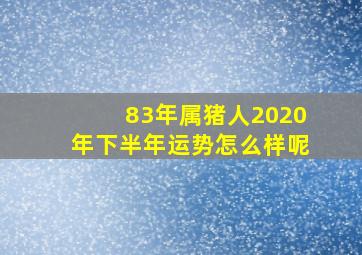 83年属猪人2020年下半年运势怎么样呢