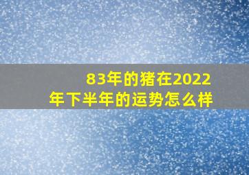 83年的猪在2022年下半年的运势怎么样