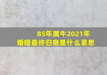 85年属牛2021年婚姻最终归宿是什么意思