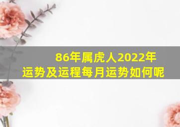 86年属虎人2022年运势及运程每月运势如何呢