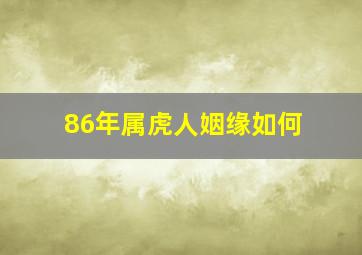 86年属虎人姻缘如何