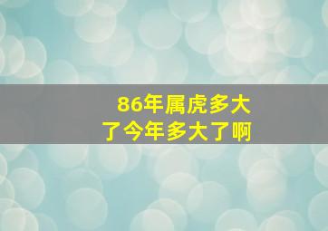 86年属虎多大了今年多大了啊