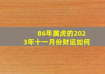 86年属虎的2023年十一月份财运如何