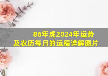 86年虎2024年运势及农历每月的运程详解图片