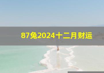 87兔2024十二月财运