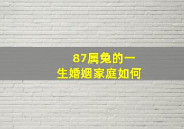 87属兔的一生婚姻家庭如何