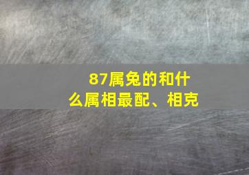 87属兔的和什么属相最配、相克