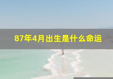 87年4月出生是什么命运