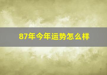 87年今年运势怎么样