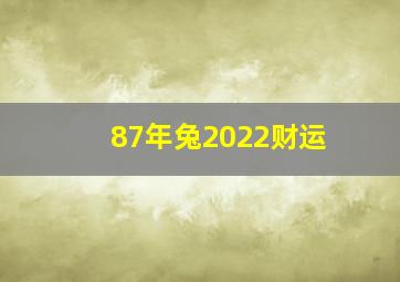 87年兔2022财运