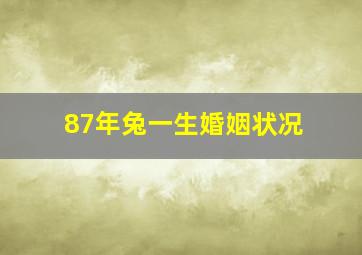 87年兔一生婚姻状况