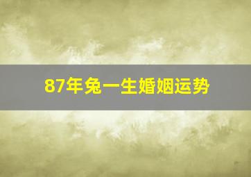 87年兔一生婚姻运势