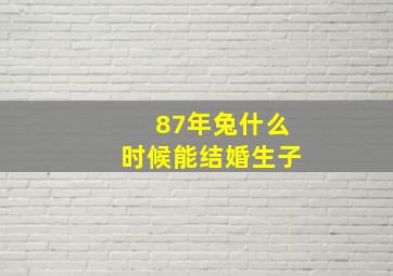 87年兔什么时候能结婚生子