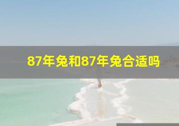 87年兔和87年兔合适吗