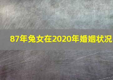 87年兔女在2020年婚姻状况