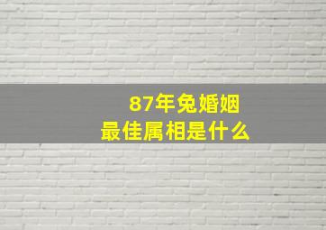 87年兔婚姻最佳属相是什么