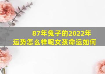 87年兔子的2022年运势怎么样呢女孩命运如何