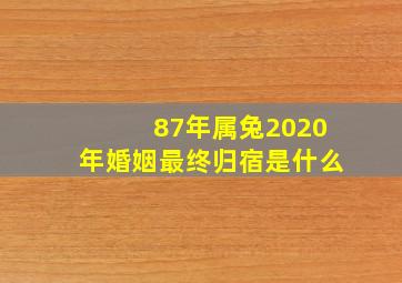 87年属兔2020年婚姻最终归宿是什么