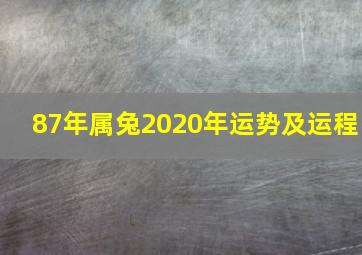 87年属兔2020年运势及运程