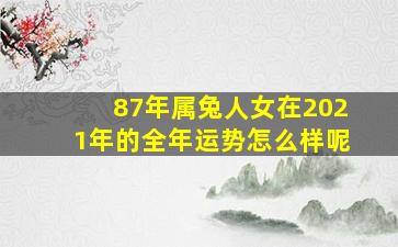 87年属兔人女在2021年的全年运势怎么样呢