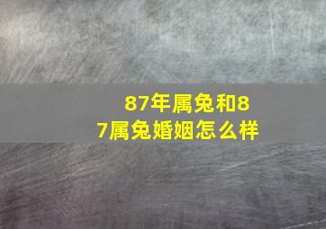 87年属兔和87属兔婚姻怎么样