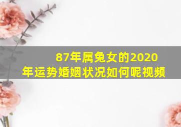 87年属兔女的2020年运势婚姻状况如何呢视频