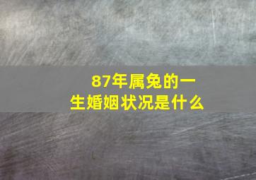 87年属兔的一生婚姻状况是什么