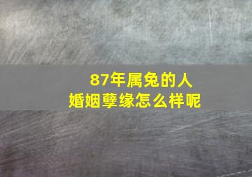 87年属兔的人婚姻孽缘怎么样呢