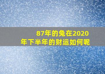 87年的兔在2020年下半年的财运如何呢