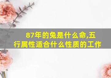 87年的兔是什么命,五行属性适合什么性质的工作