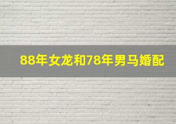 88年女龙和78年男马婚配