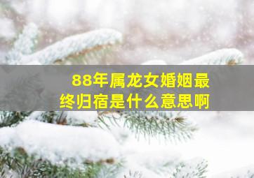 88年属龙女婚姻最终归宿是什么意思啊