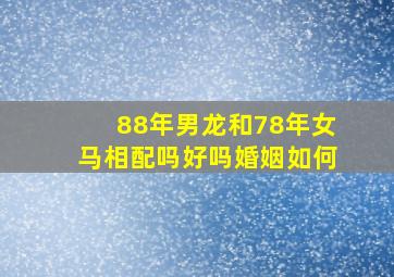 88年男龙和78年女马相配吗好吗婚姻如何