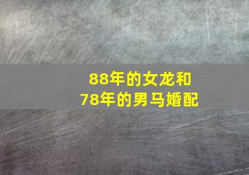 88年的女龙和78年的男马婚配