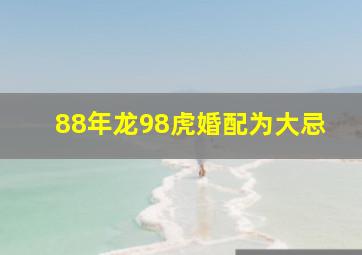 88年龙98虎婚配为大忌