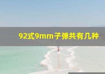 92式9mm子弹共有几种