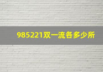 985221双一流各多少所